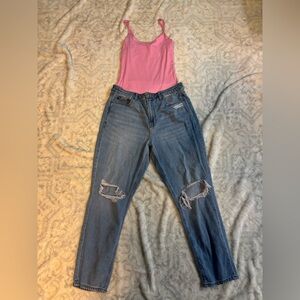 American Eagle Outfitters Blue Ripped Boyfriend Jeans